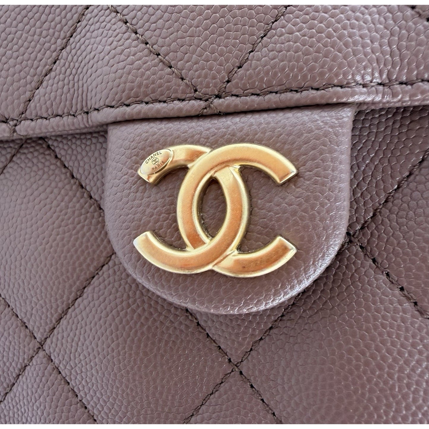 Chanel Medium 25 Hobo Bag is Mauve Quilted Caviar Leather 2022 E8