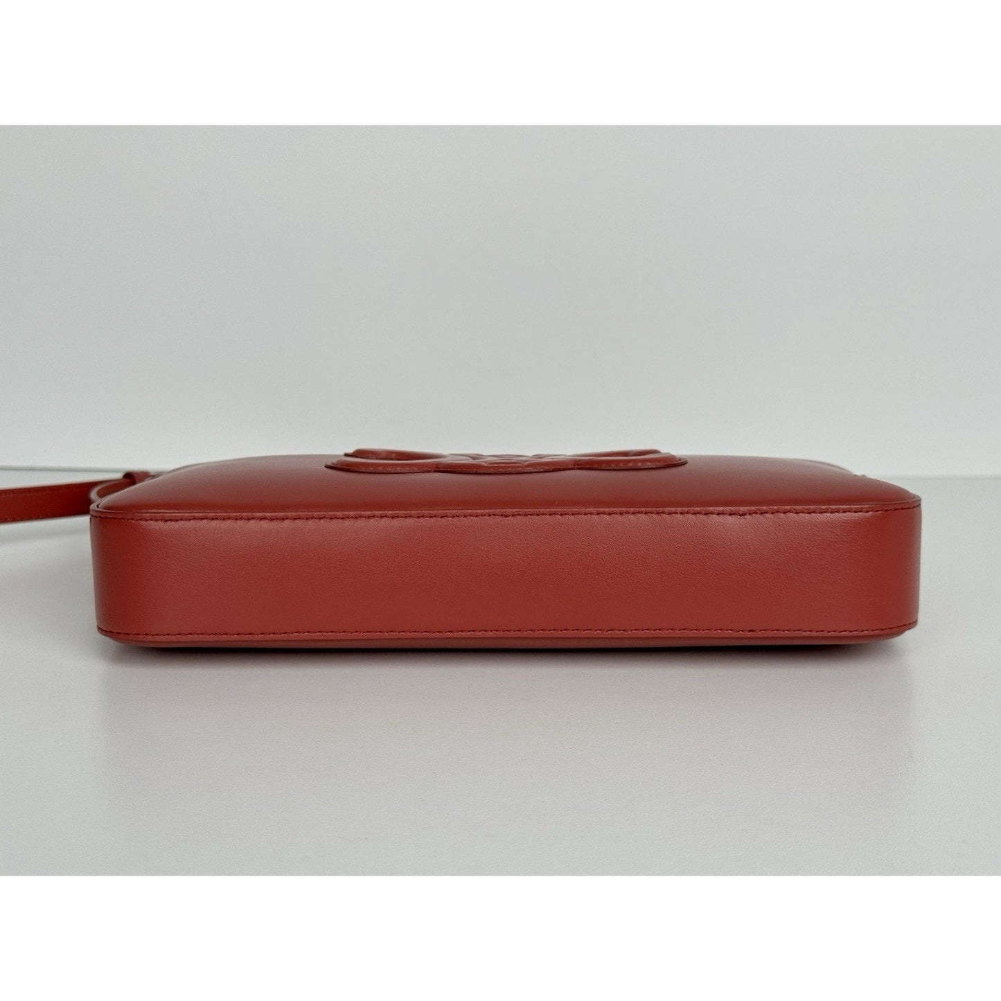Celine Triomphe Camera Shoulder Bag Red Leather C-8