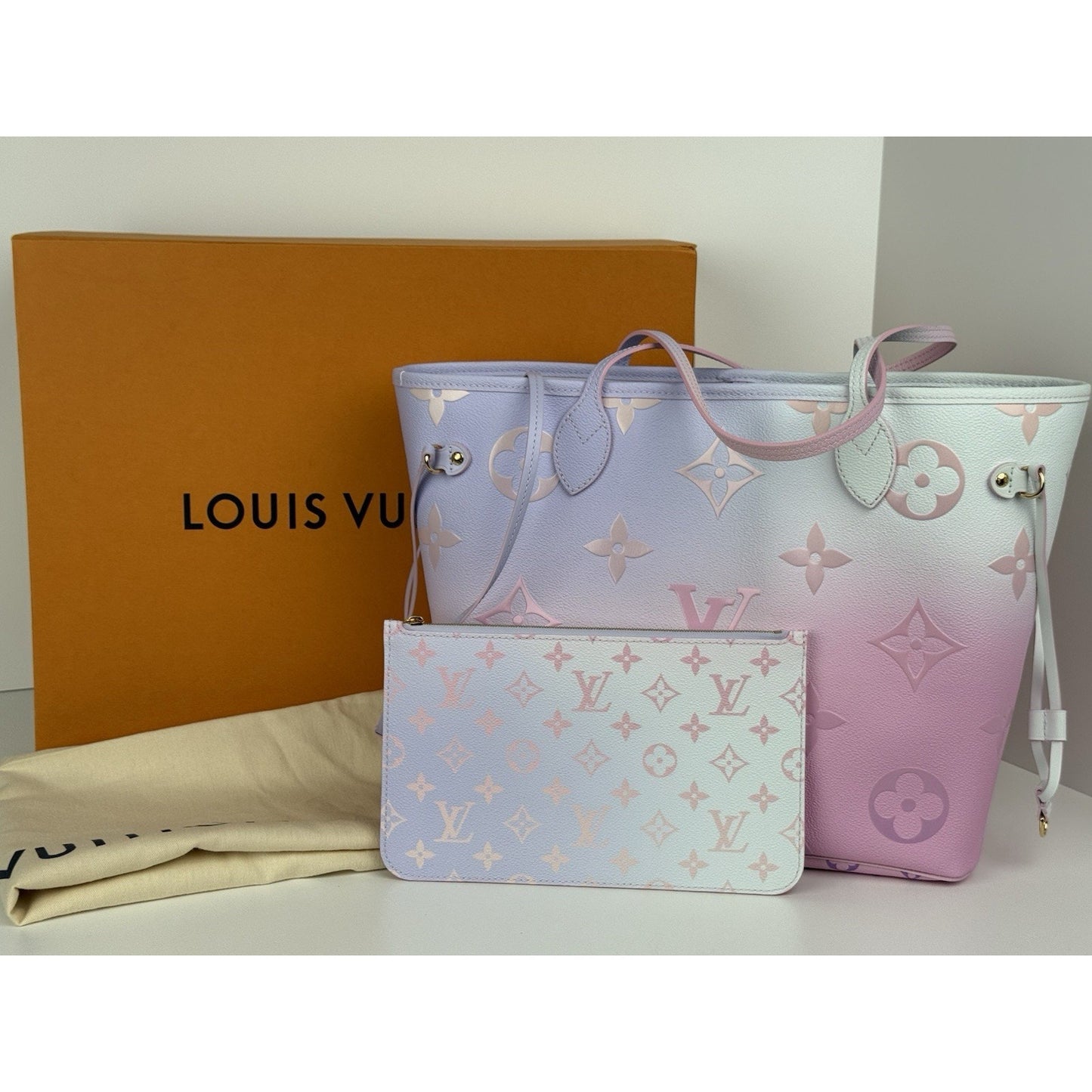 Louis Vuitton Neverfull MM Tote Bag Monogram Sunrise Pastel