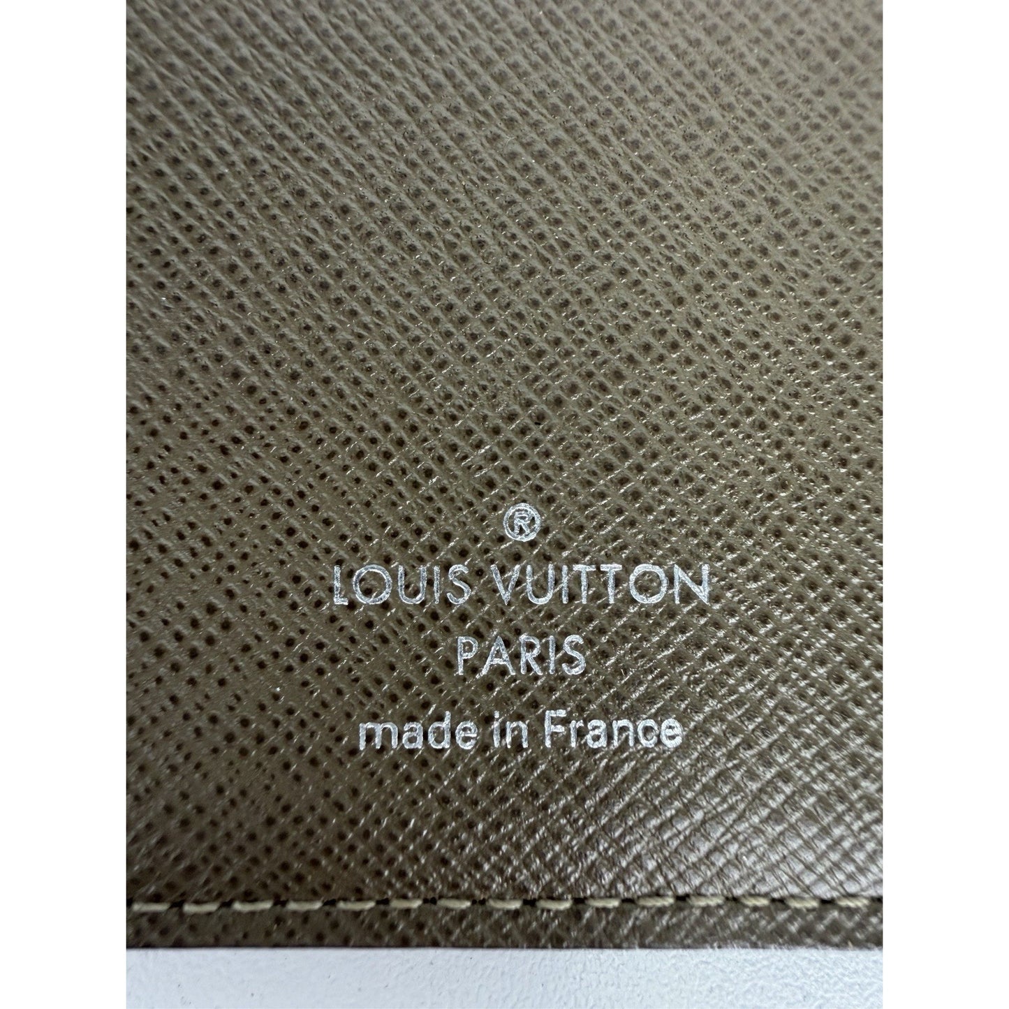 Louis Vuitton Taiga Brazza Long Wallet in Neutral Beige Leather 2013