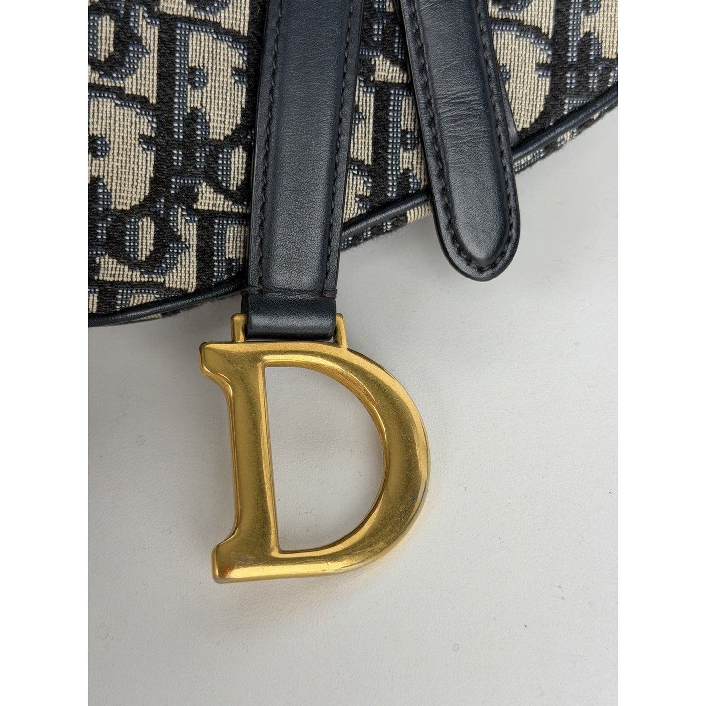 Dior Saddle Bag Mini in Blue Oblique Jacquard Canvas Gold-Tone Hardware 2019 E-8
