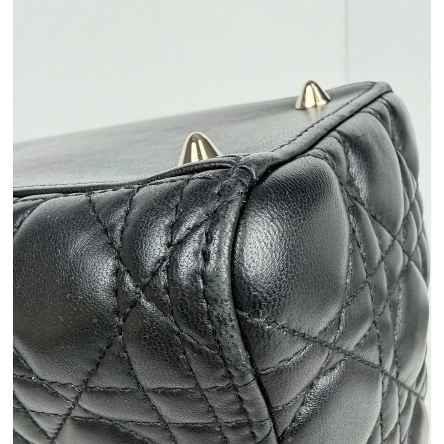 Christian Dior Medium Lady Dior Shoulder Bag in Black Lambskin Leather 2021 C6