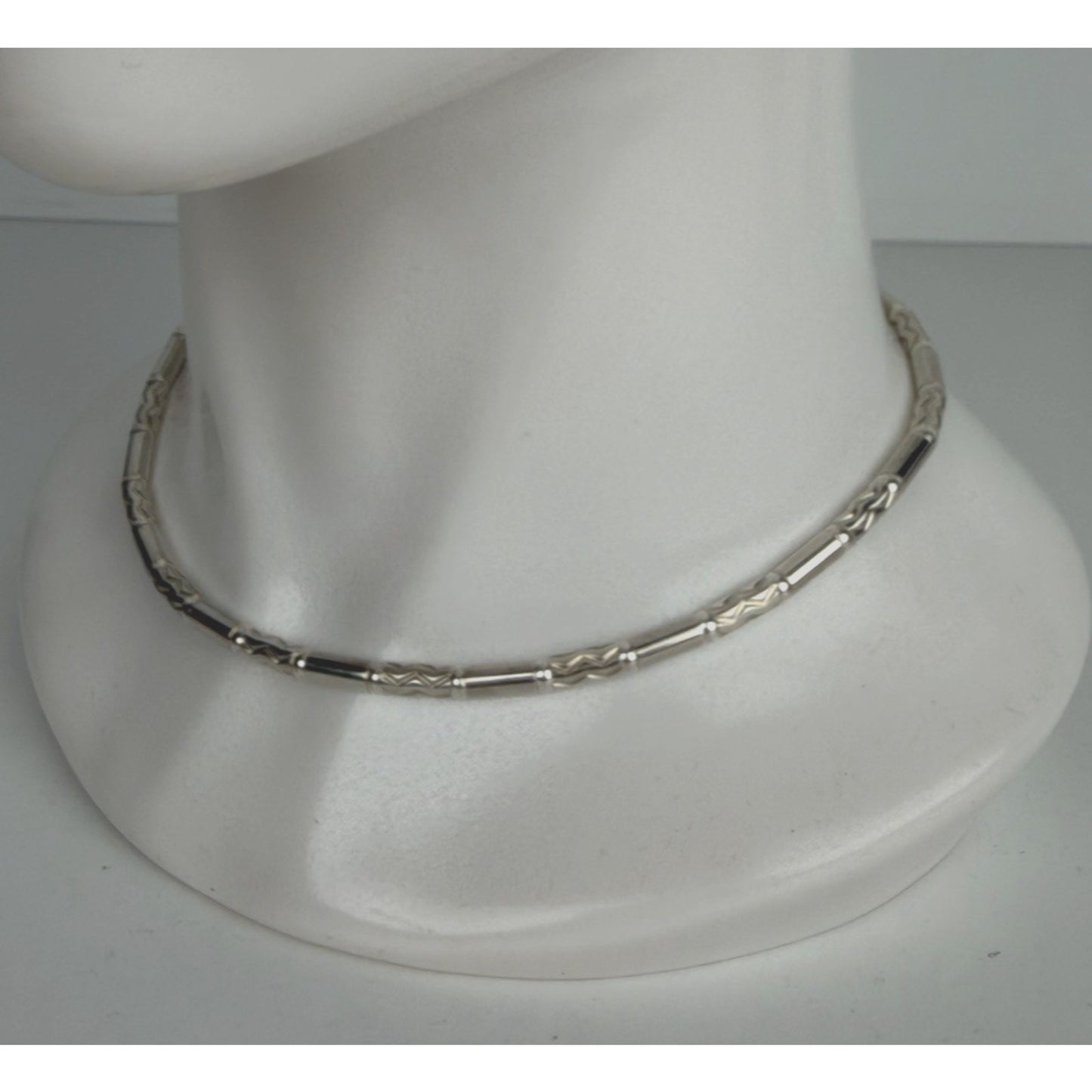 Tiffany & Co Aztec Zigzag Collar Necklace Sterling Silver 925 16 In