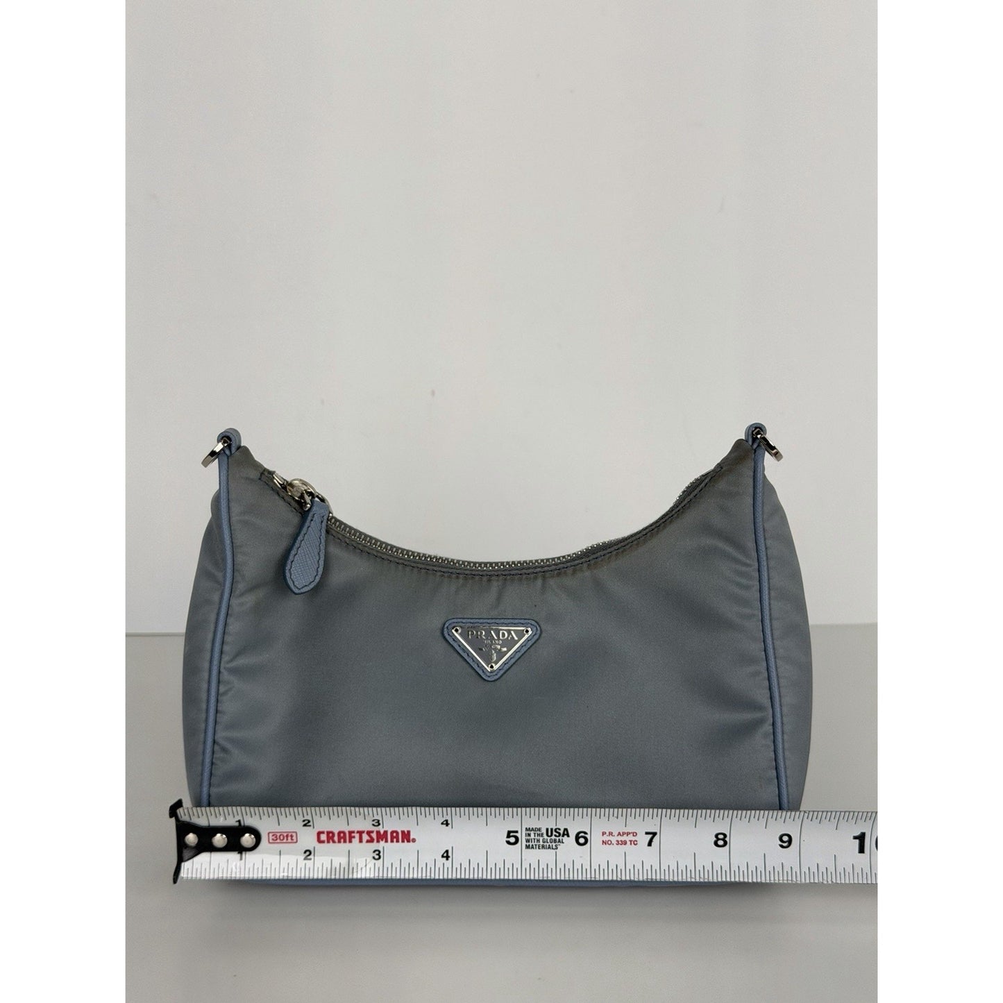 Prada Blue Tessuto Nylon Re-Edition 2005 Crossbody Bag S03