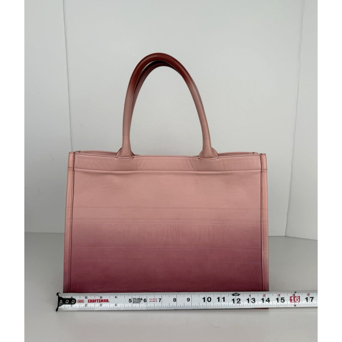Christian Dior Book Tote Medium Shoulder Bag in Gradient Pink Leather 2021 E-3