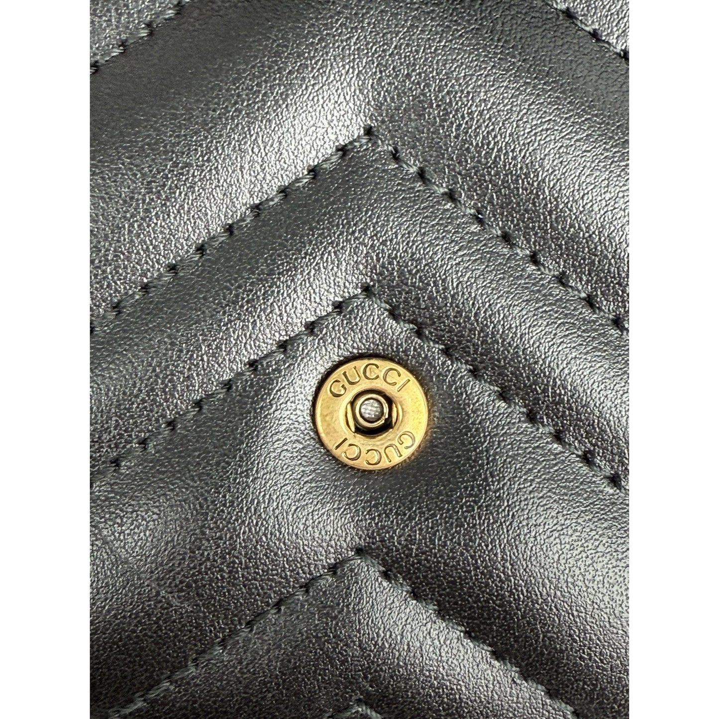 Gucci GG Marmont Black Matelassé Leather Shoulder Bag with Gold Chain