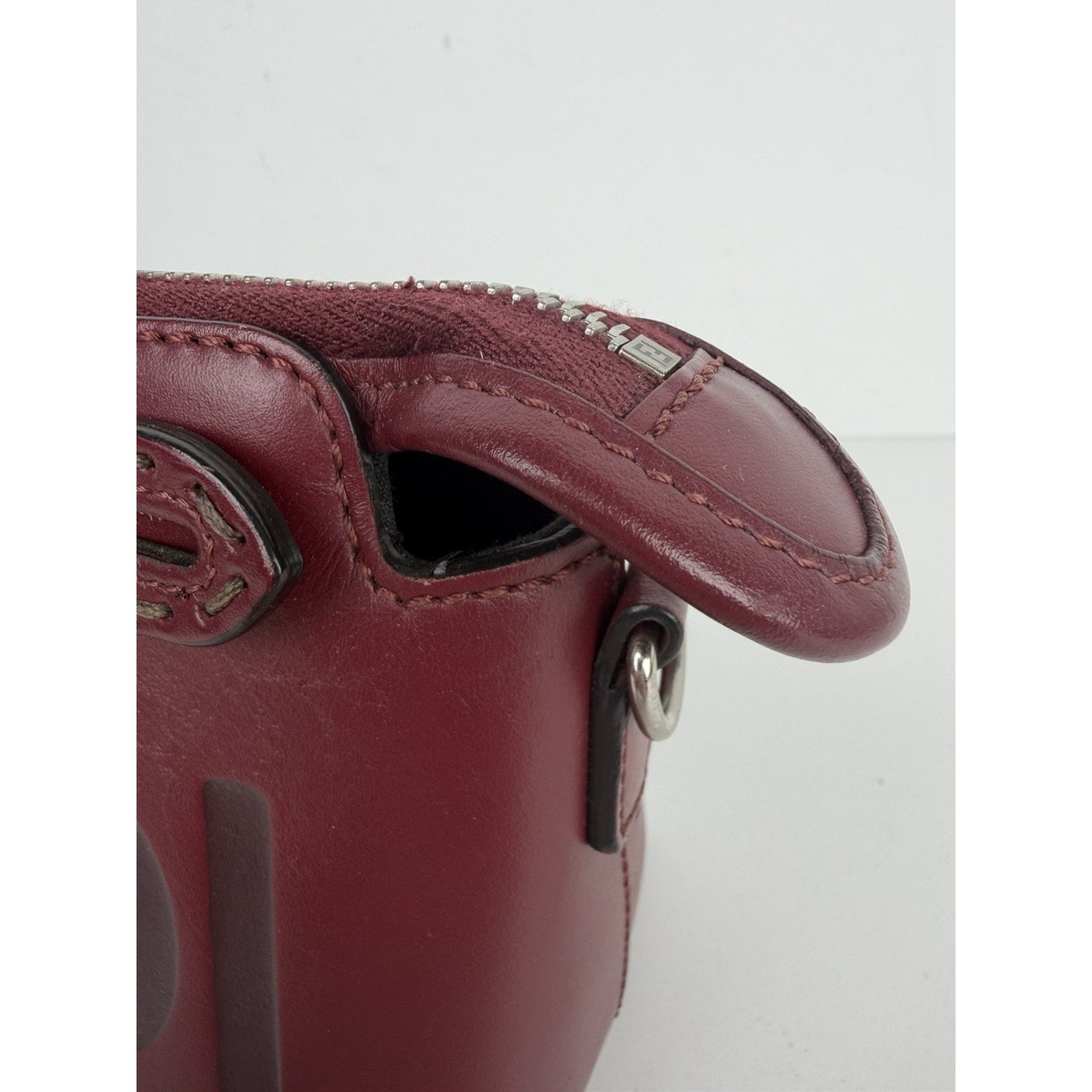 Fendi By The Way Shoulder Bag Small Rich Burgundy Leather & Bold Logo S15