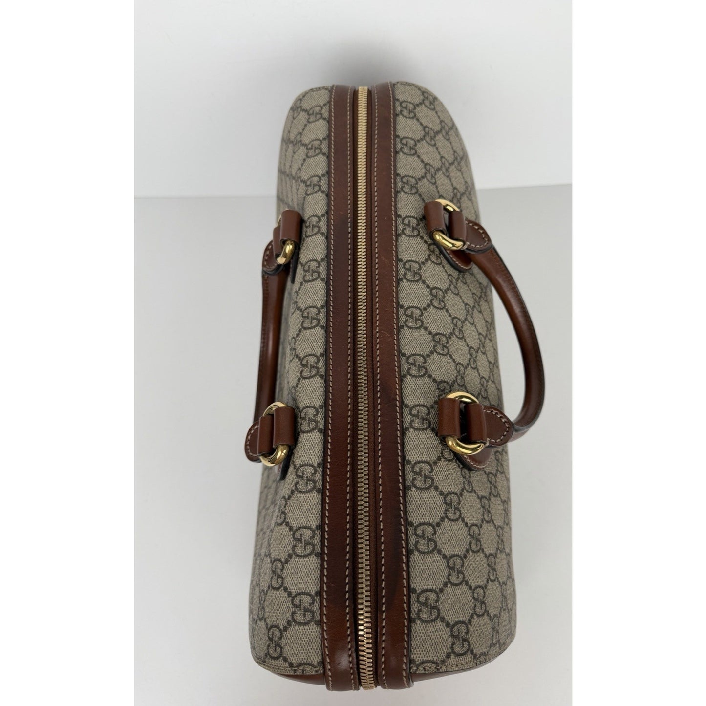 Gucci GG Supreme Canvas Boston Bag Medium Monogram Canvas and Leather Trim C1