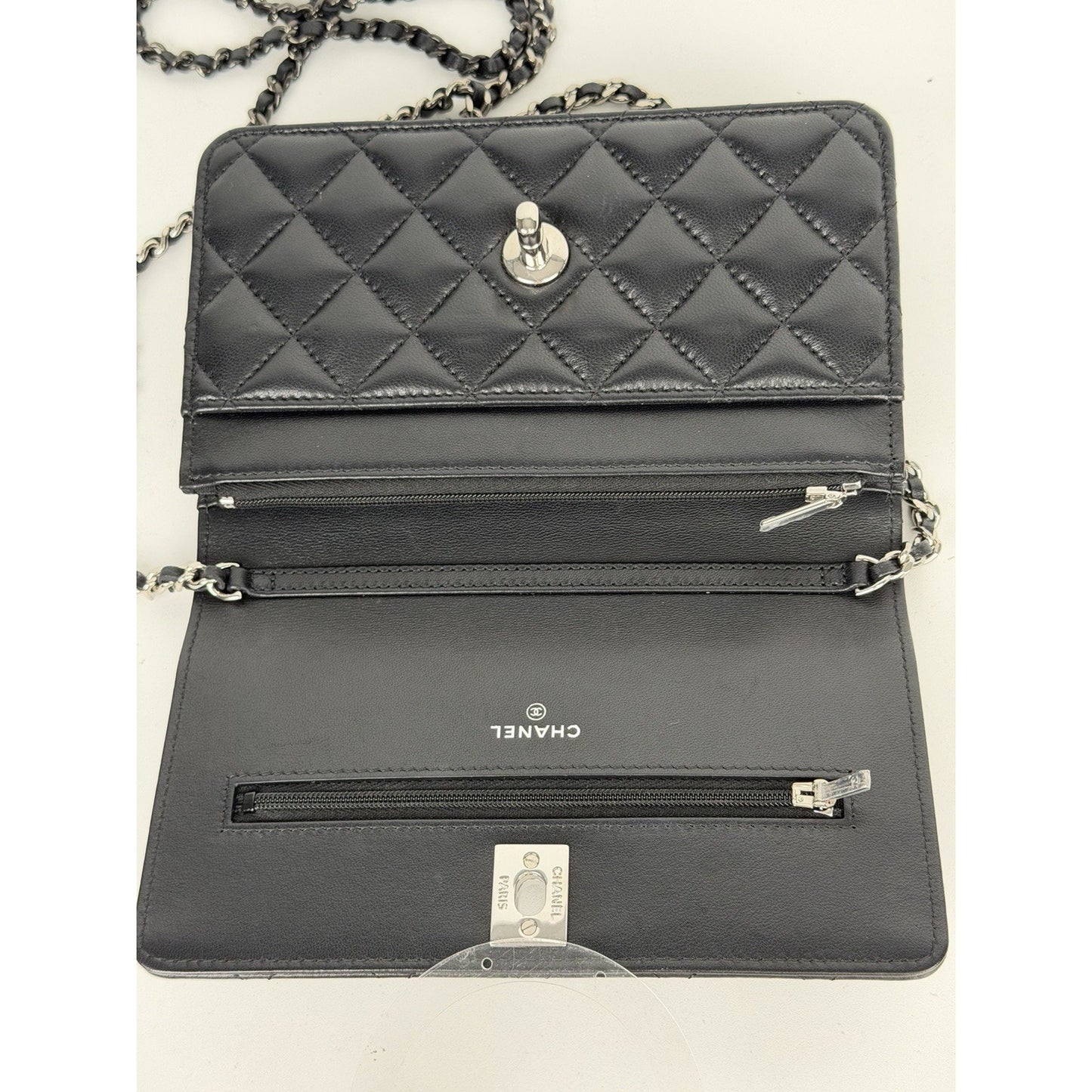 Chanel Classic Wallet on Chain Black Quilted Lambskin Leather NFC R1