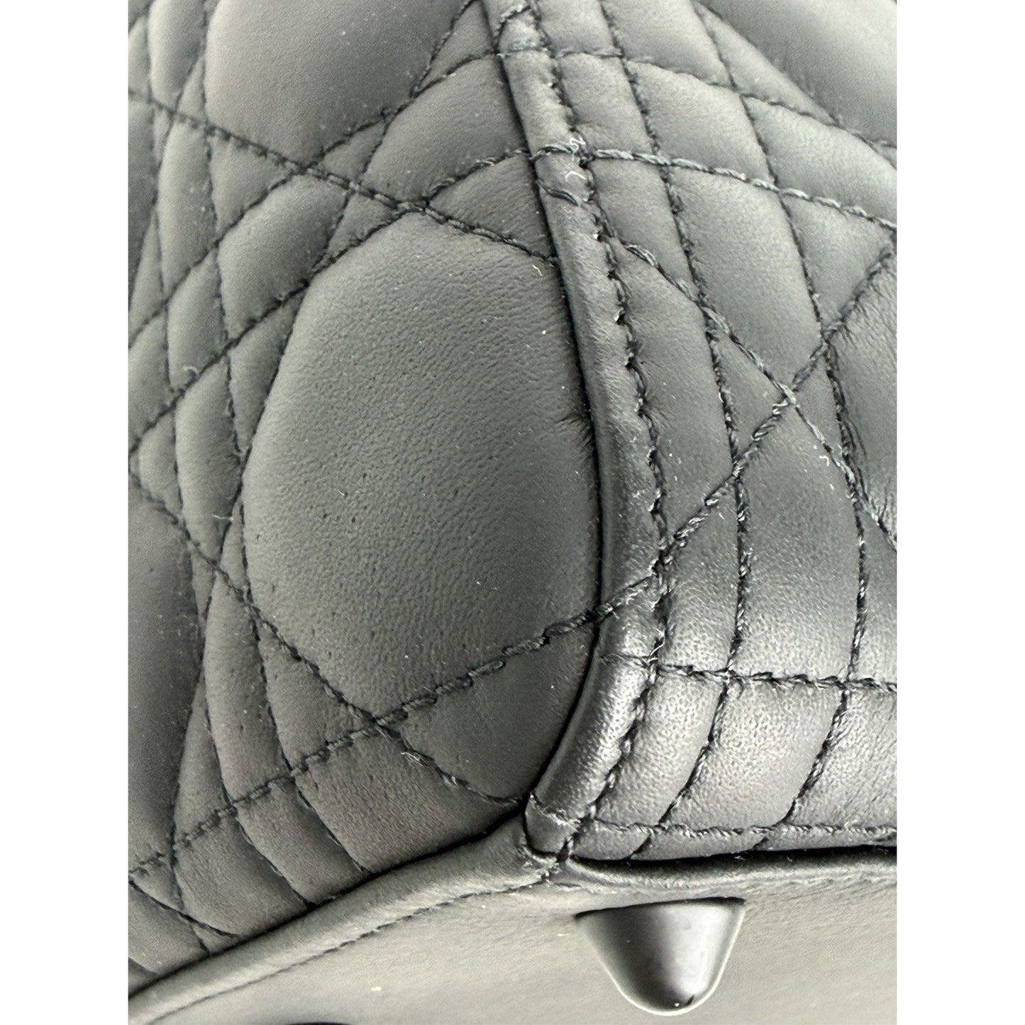 Christian Dior Ultra Matte Lady Dior Bag Large in Black Cannage Leather 2019 S