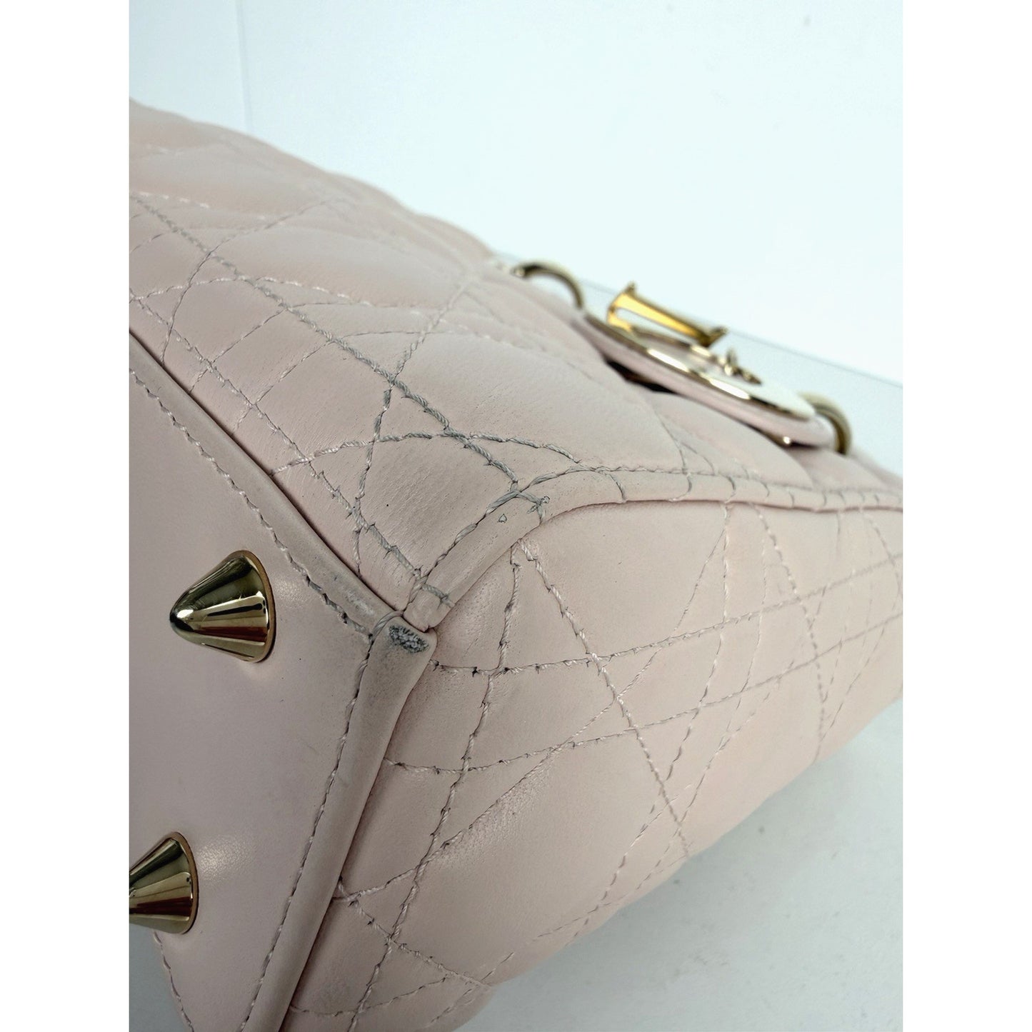 Christian Dior Small Lady Dior My ABCDior Bag in Pink Lambskin Leather 2024 D2