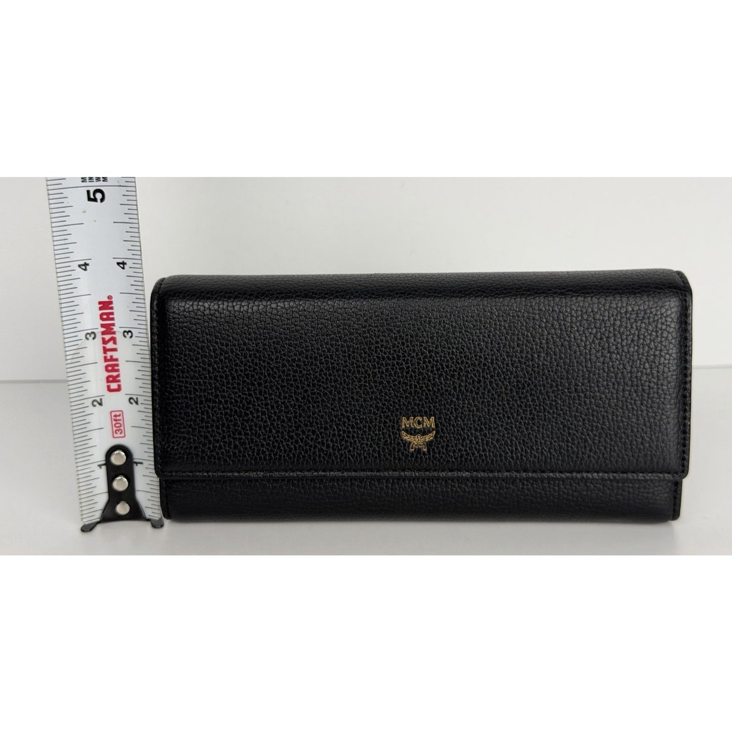 MCM Leather Trifold Continental Wallet in Black