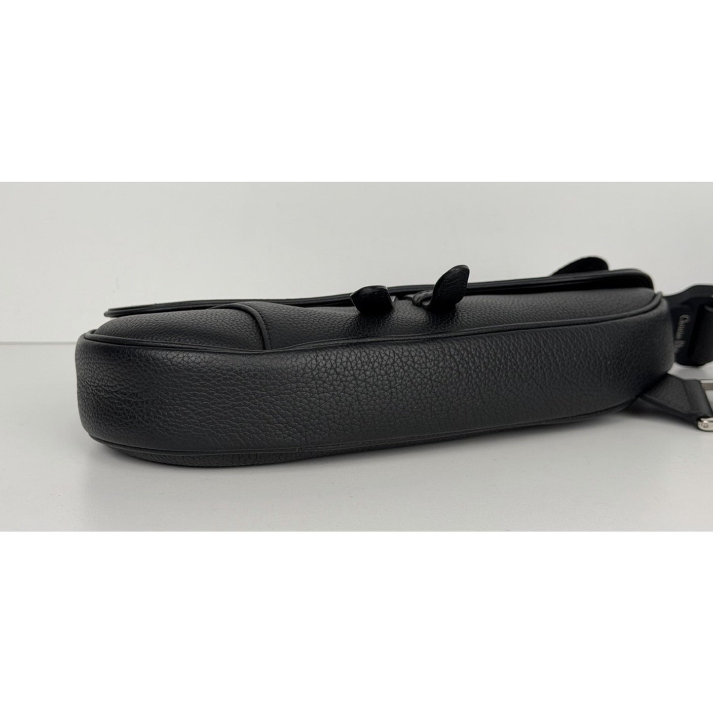 Christian Dior Saddle Bag in Black Grained Calfskin Leather 2021 D3