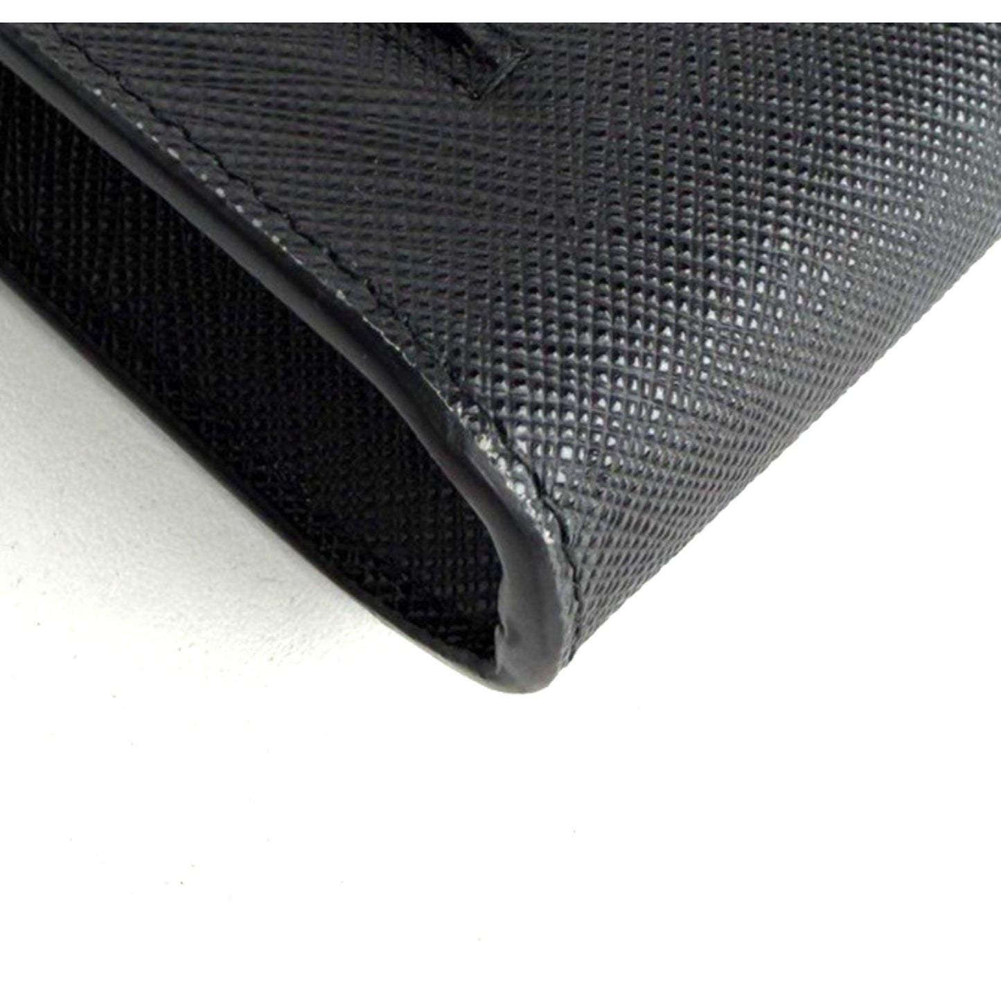Prada Triangle Logo Plaque Envelope Chain Bag in Black Saffiano Leather NFC S11