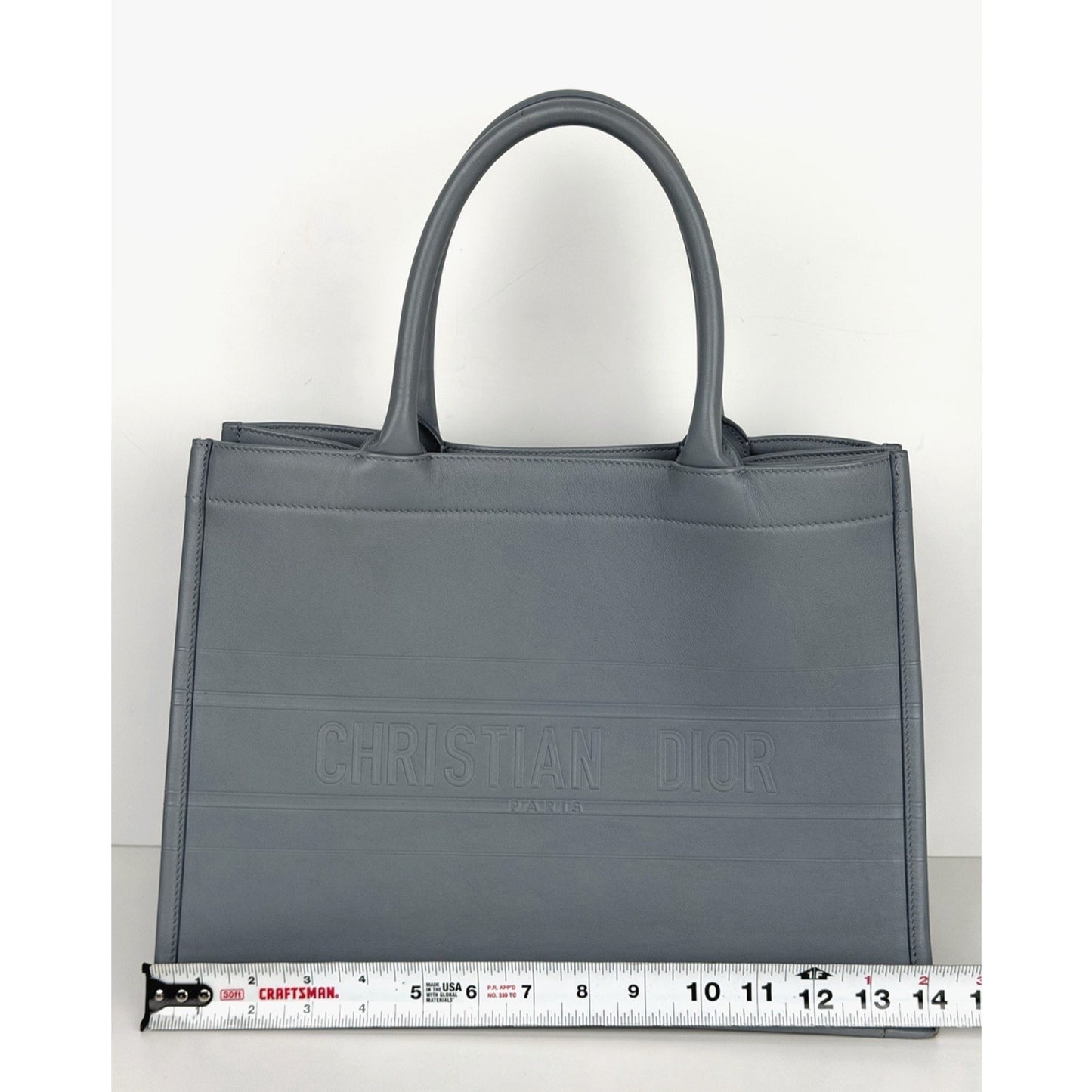 Christian Dior Book Tote Bag Medium in Gray Calfskin Leather 2020 F3