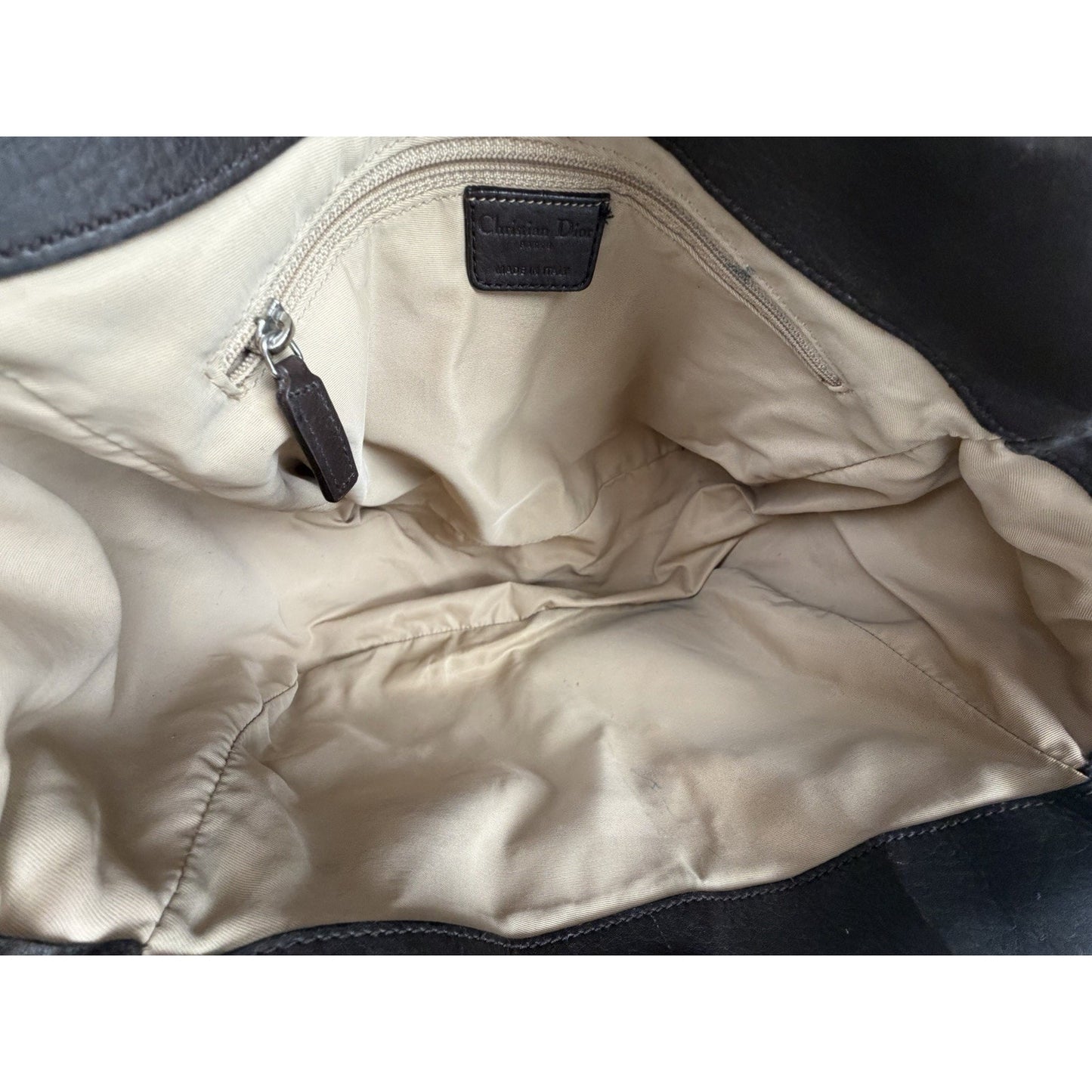 Christian Dior Diorissimo Street Chic Hobo Bag in Beige Canvas with Leather S