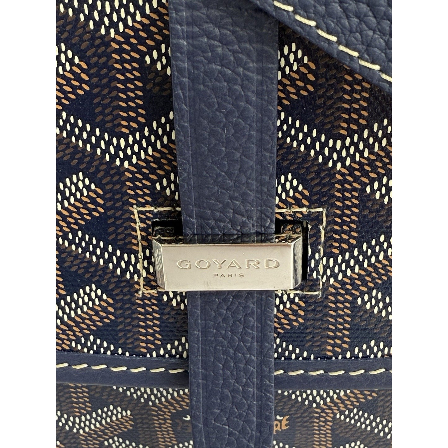 Goyard Belvedere Bag Blue Canvas Leather Crossbody