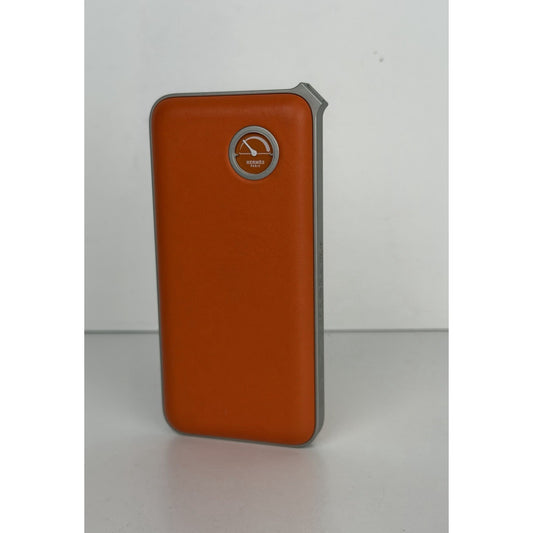 Hermes Volt'H Maxi Power Bank Orange Swift Calfskin Leather & Aluminum Frame K3