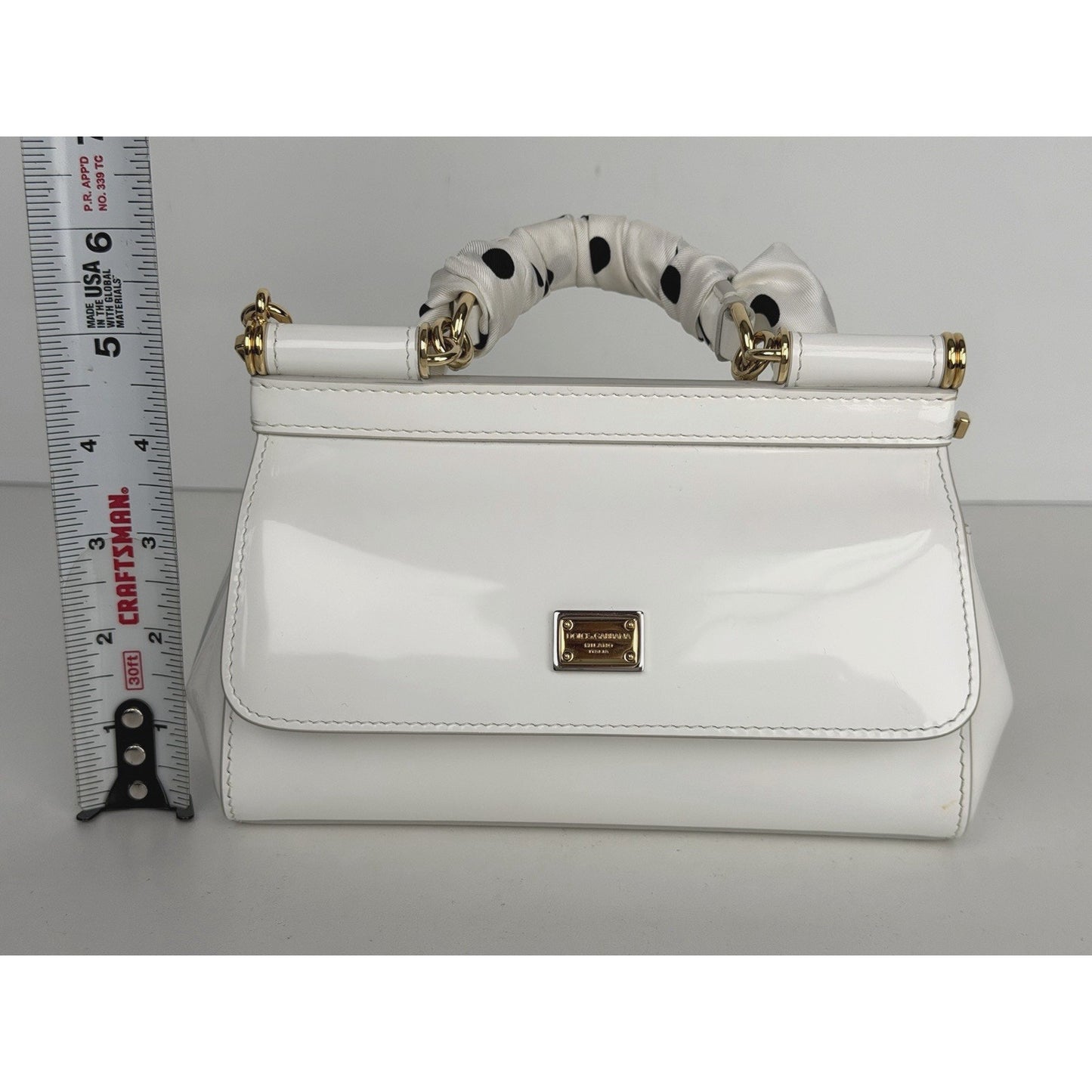 Dolce & Gabbana Sicily East-West Small Top Handle Bag in White Leather B1