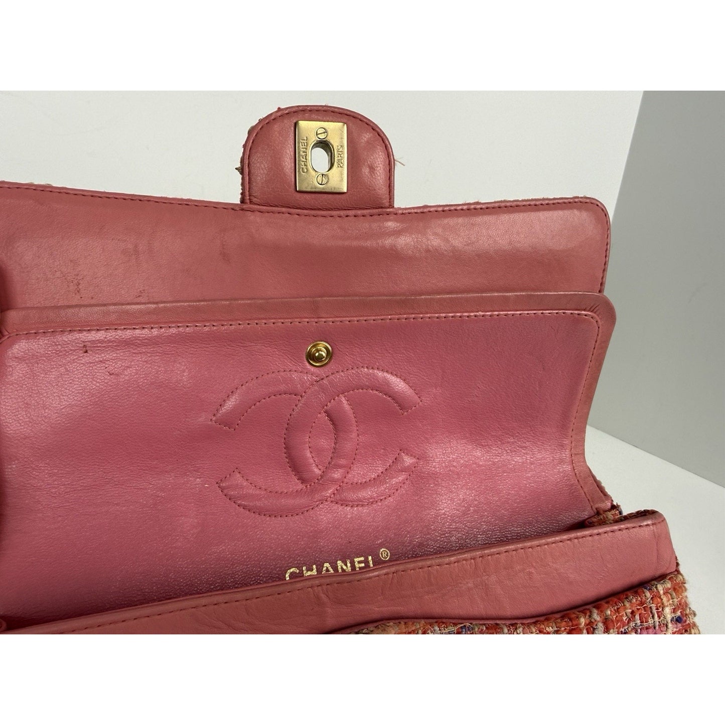 Chanel Classic Medium Multicolor Tweed Double Flap Shoulder Bag B-5