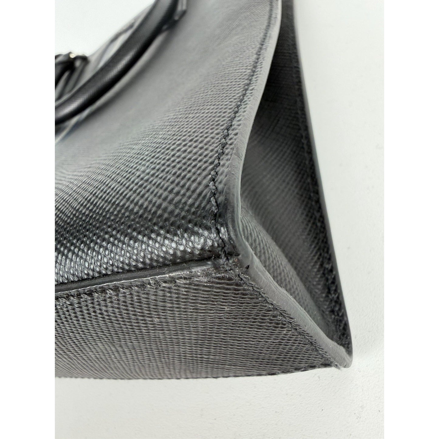 Prada Web Stripe Vertical Tote Bag Large in Black Saffiano Leather S-12