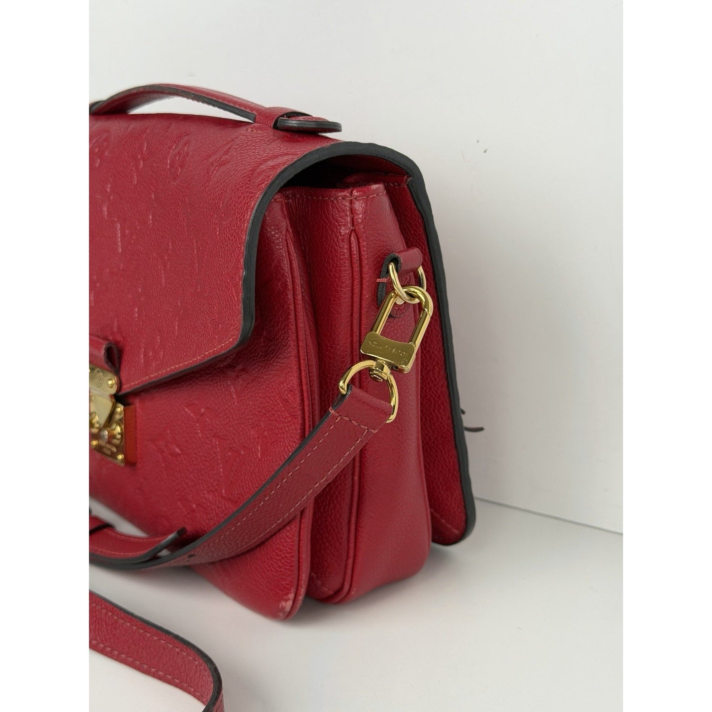 Louis Vuitton Pochette Metis Shoulder Bag Red Monogram Empreinte Leather 2018 B5