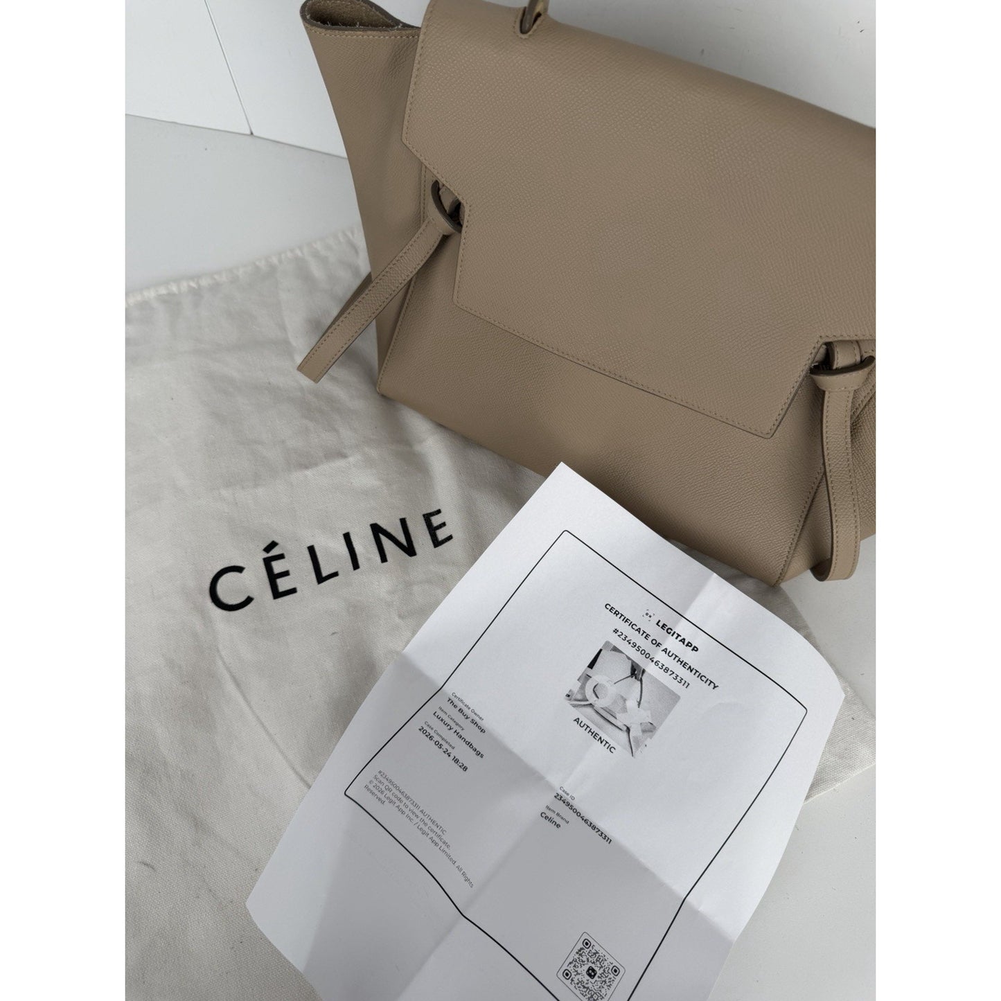 Celine by Phoebe Philo Belt Bag Large in Neutral Leather with Knot Details S