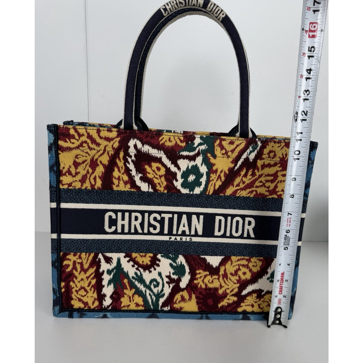 Christian Dior Paisley Medium Book Tote Bag in Embroidered Floral Canvas 2021 E2