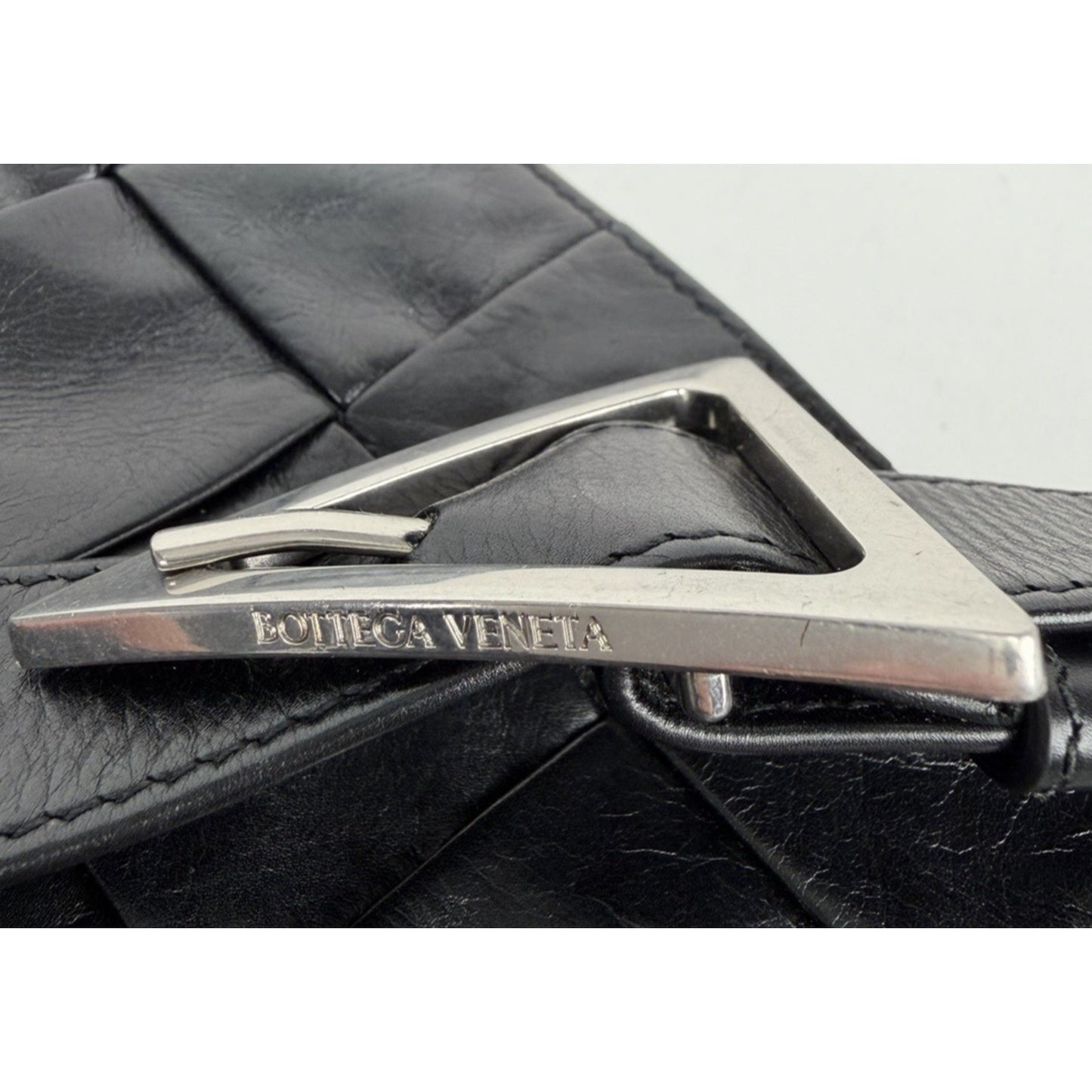 Bottega Veneta Cassette Small Shoulder Bag in Black Intrecciato Leather S06