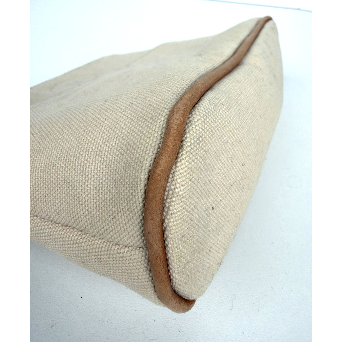 Hermes Cotton Canvas Toile Mini Bolide Travel Cosmetic Pouch Bag in Beige