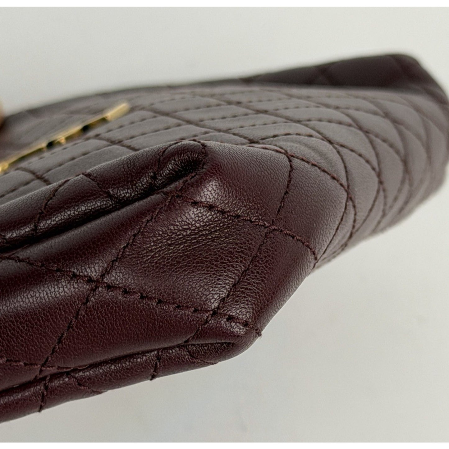 Saint Laurent Gaby Mini Bag Diamond-Quilted Leather Crossbody in Burgundy S07