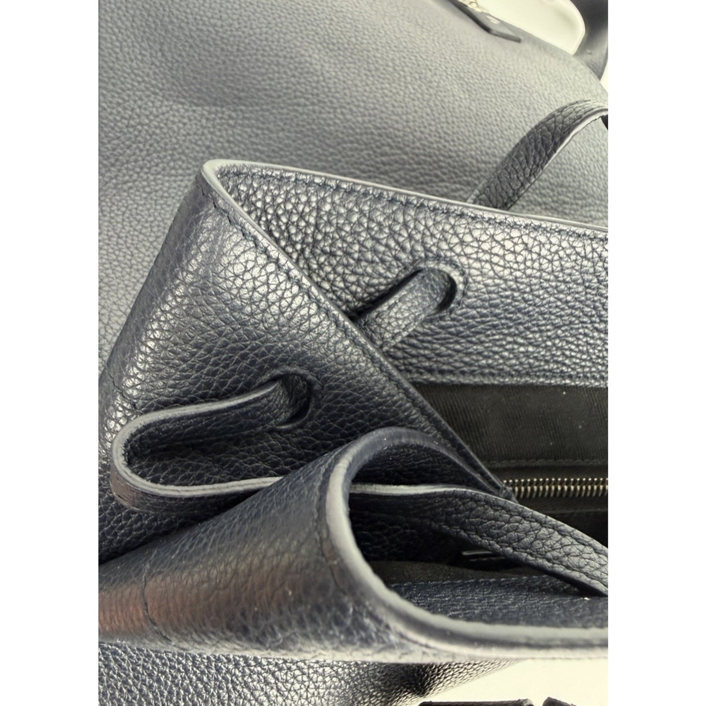 Saint Laurent Backpack Sac de Jour Grained Navy Calfskin Leather