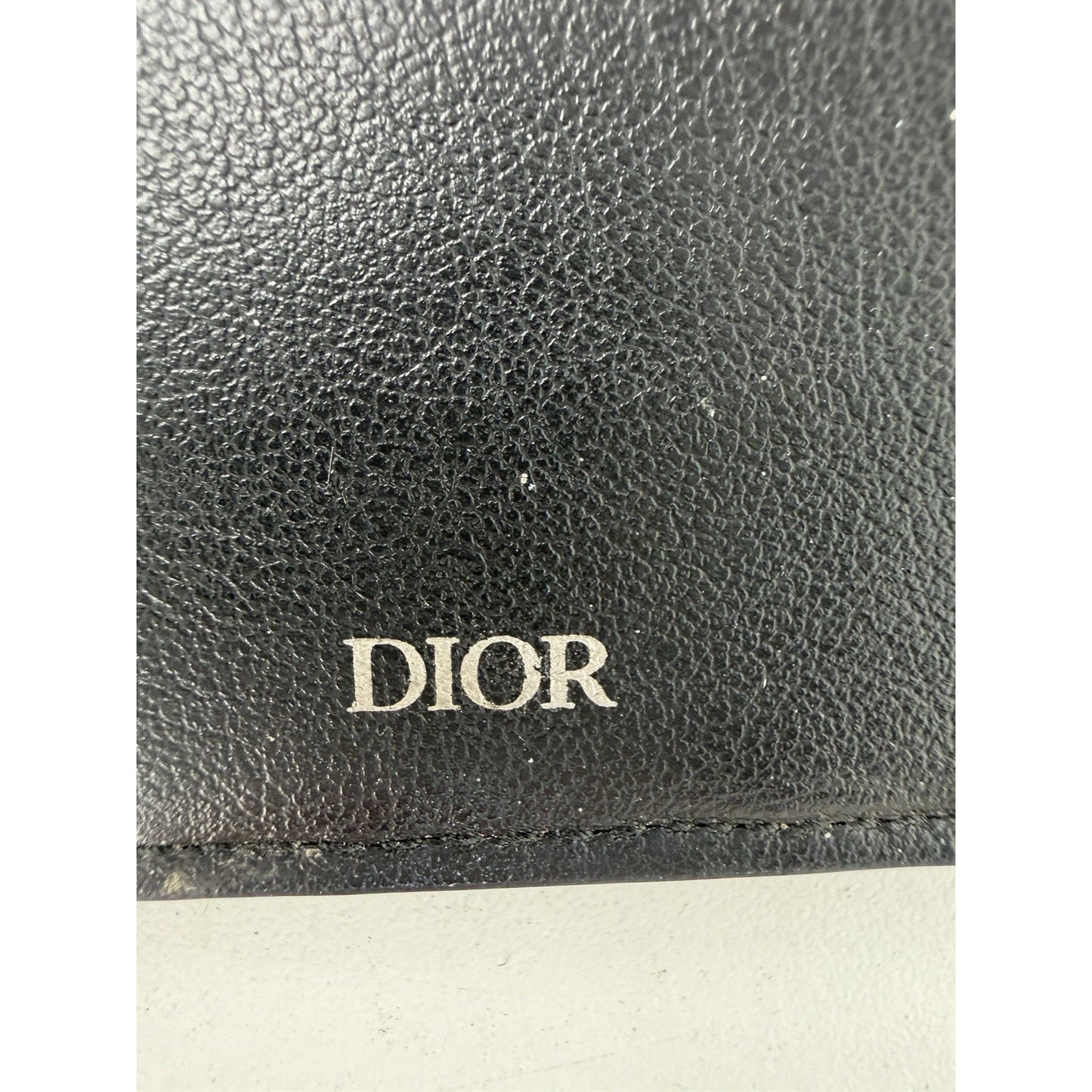 Dior Saddle Vertical Bifold Card Holder in Black Grained Leather 2023