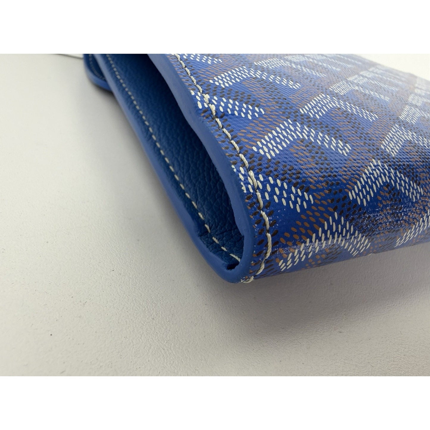 Goyard Chypre Wallet-Pouch Sky Blue Goyardine Canvas & Palladium G-Clasp D8