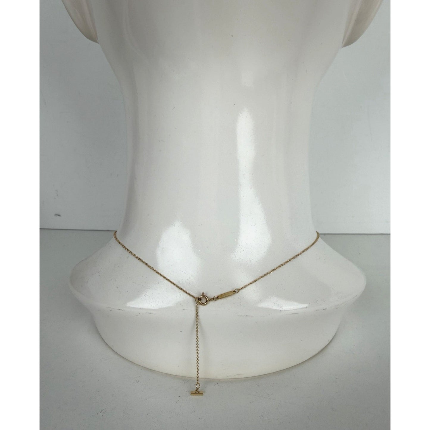 Tiffany & Co T Smile Necklace in 18k Yellow Gold with Diamond Pendant 18in