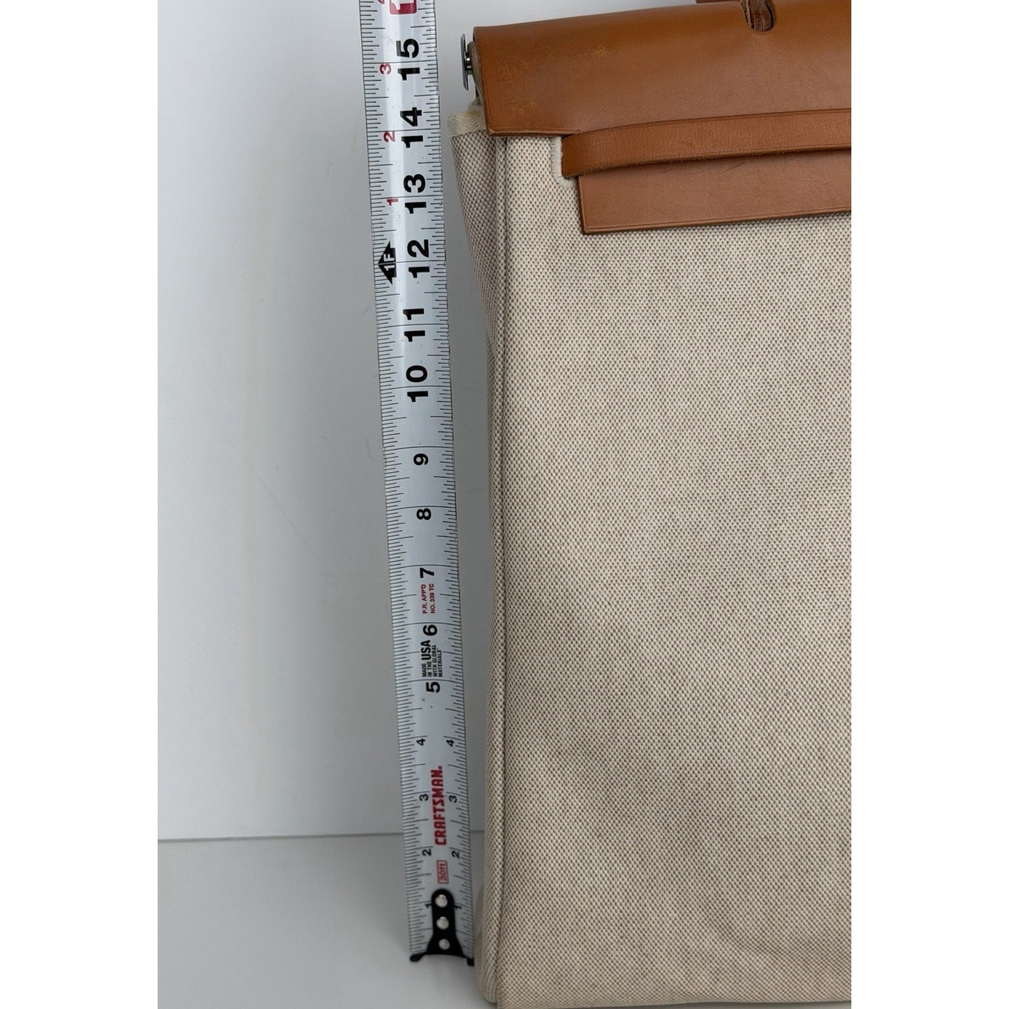 Hermes Herbag 39 (MM) in Beige and Brown Canvas and Leather 2001 C1