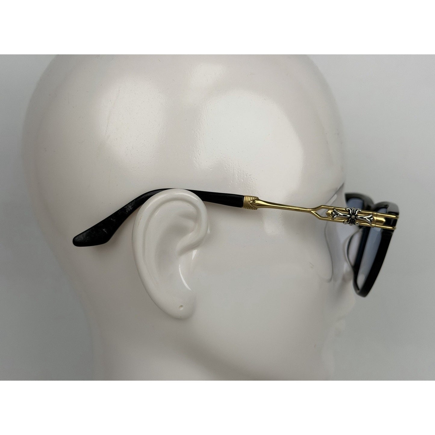 Chrome Hearts Eyeglasses Frame Titanium IP CH5605 Black&Gold K1
