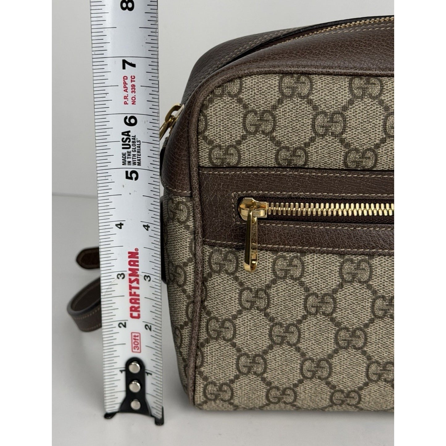 Gucci Ophidia Supreme Monogram Small Shoulder Bag Brown S06
