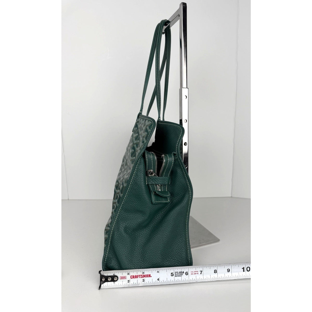 Goyard Sac Hardy PM Tote Bag in Green Goyardine Coated Canvas with Pouch E-8