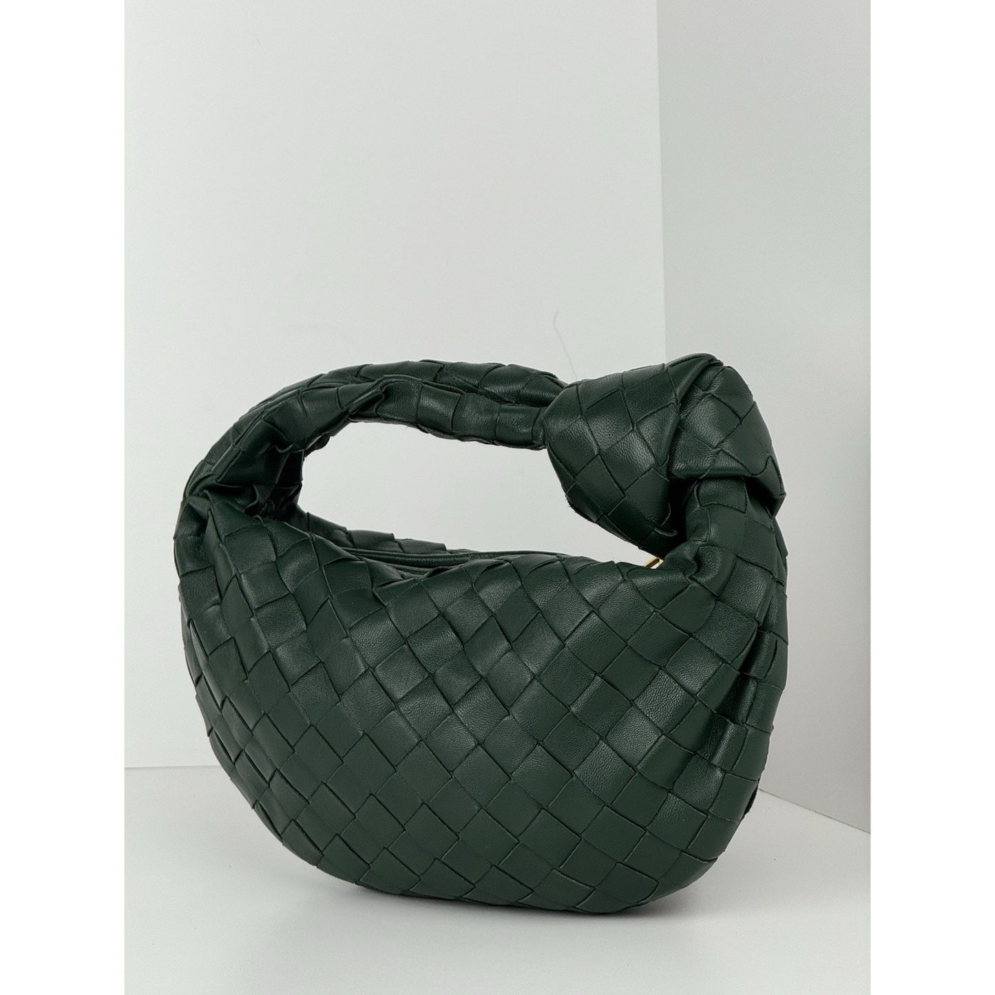 BOTTEGA VENETA Jodi Mini Hobo Green Intereciato Nappa Candy Top Handle Bag