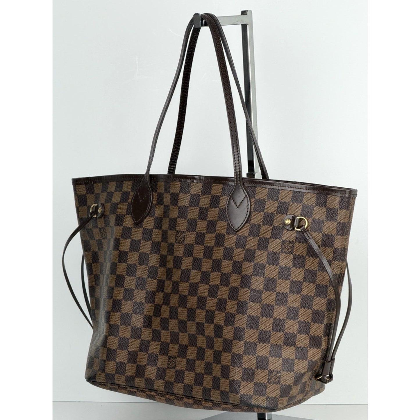 Louis Vuitton Neverfull MM Tote Bag in Damier Ebene Coated Canvas 2008 S
