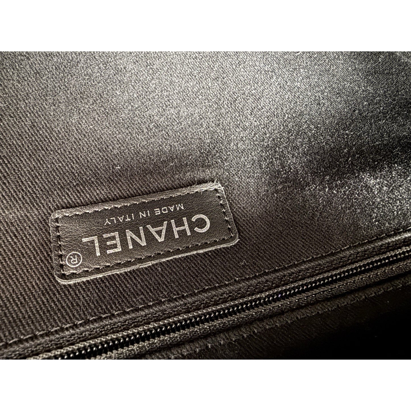 CHANEL Glazed Calfskin Quilted Large Delivery Tote Grey B-5