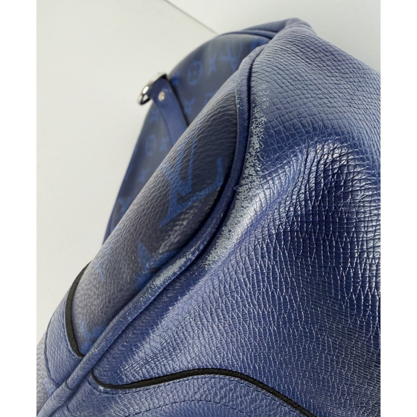 Louis Vuitton Pacific Keepall 50 Bag in Blue Taiga Leather & LV Monogram NFC S