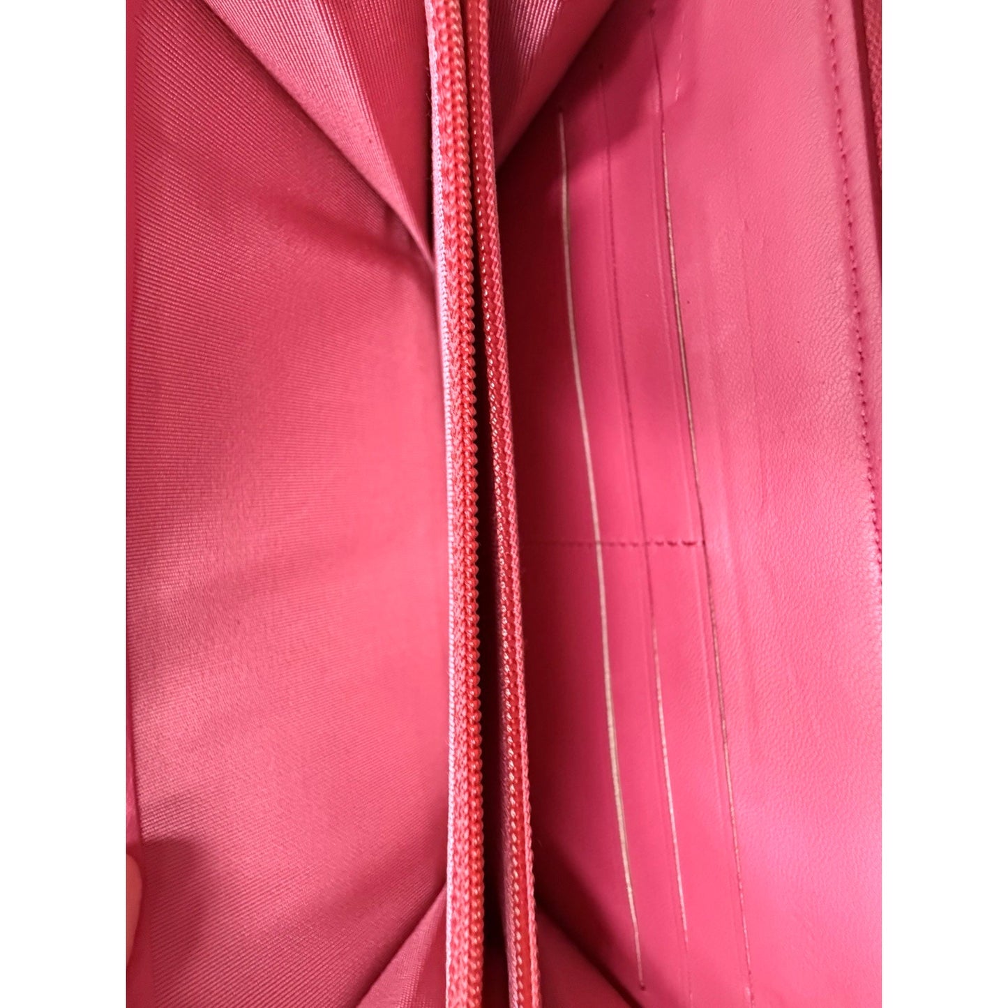 Chanel Quilted Leather Wallet in Raspberry Pink CC Logo 2016 K3