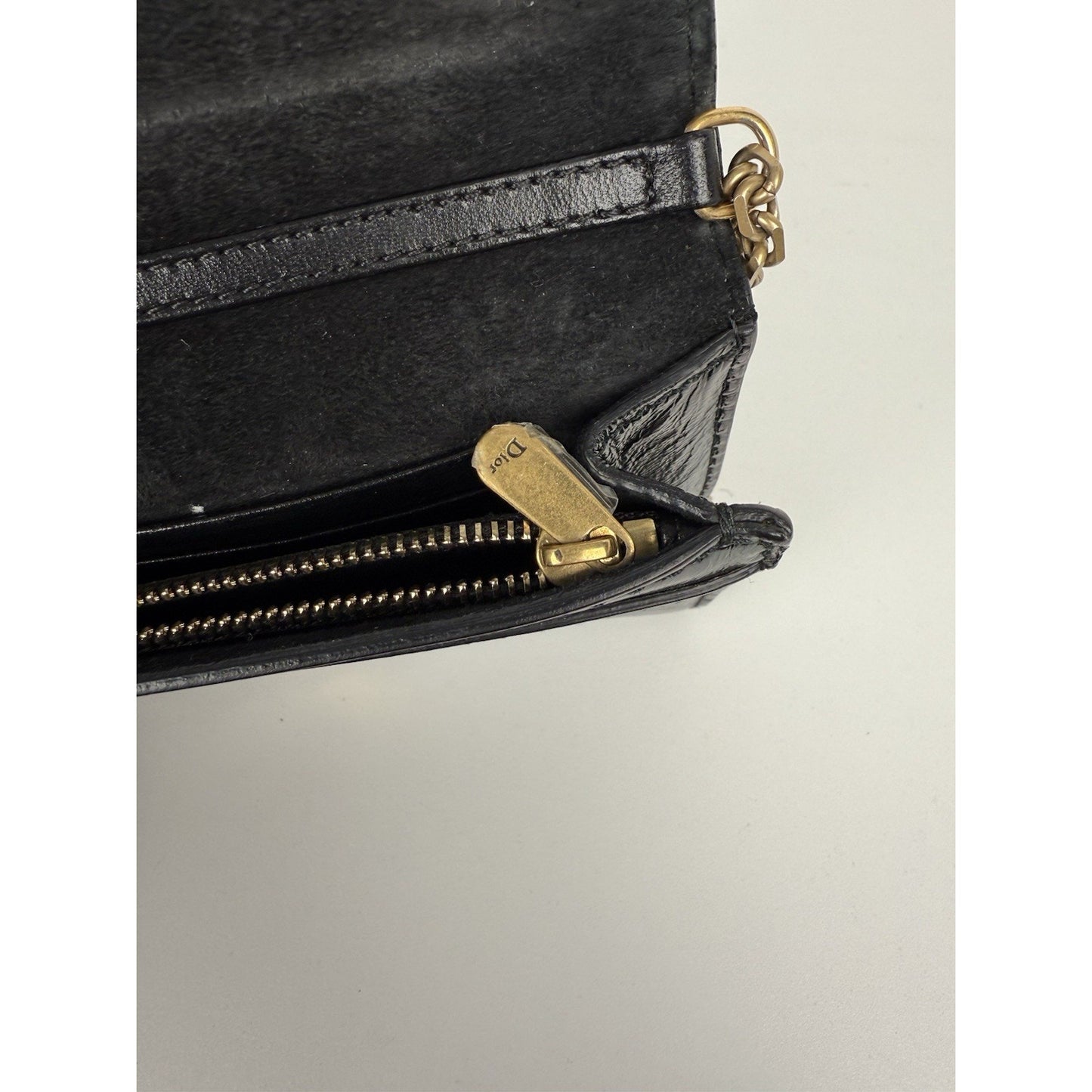 Christian Dior Black Calfskin Leather J'ADIOR Wallet on Chain Clutch Bag