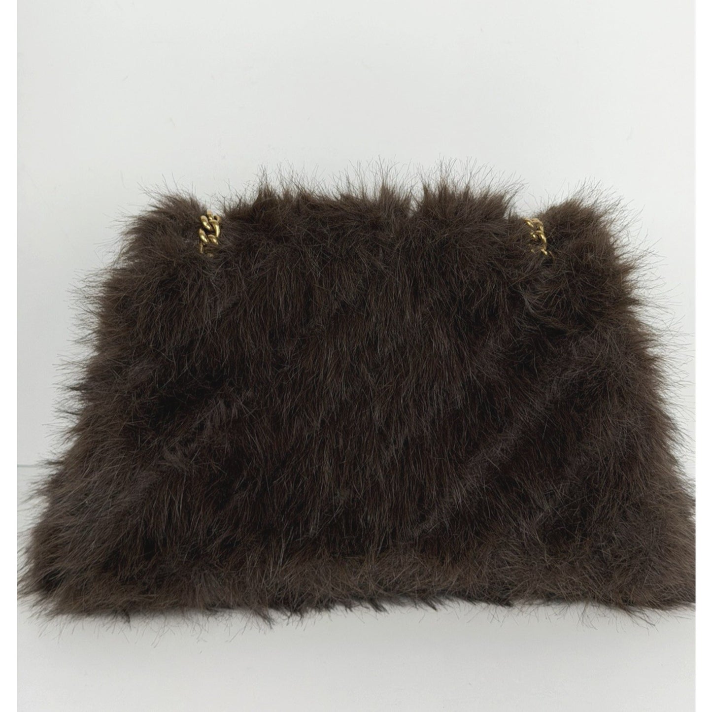 Balenciaga Crush Chain Bag Medium in Brown Faux Fur E2