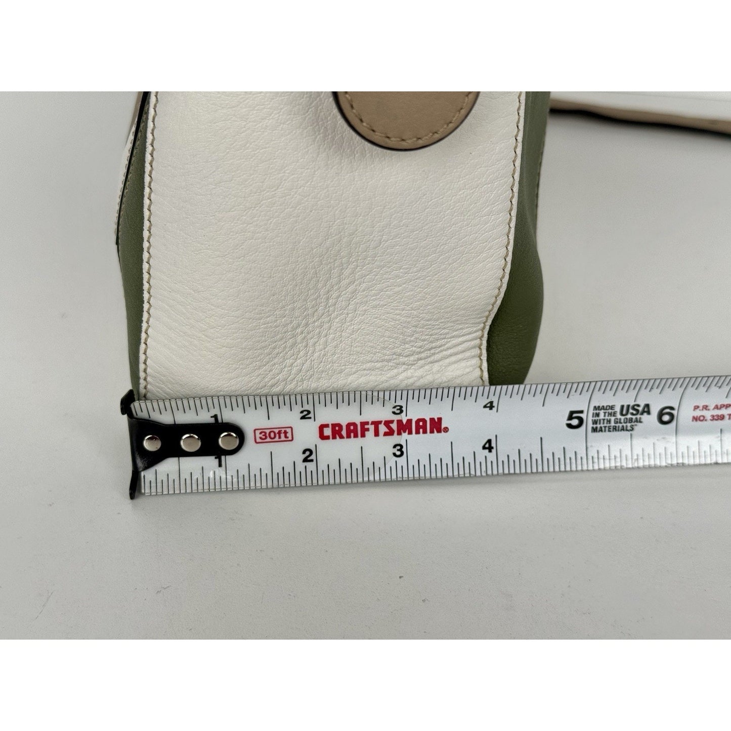 Loewe Puzzle Bag in Beige Green White Leather with Silver Hardware Shoulder Bag