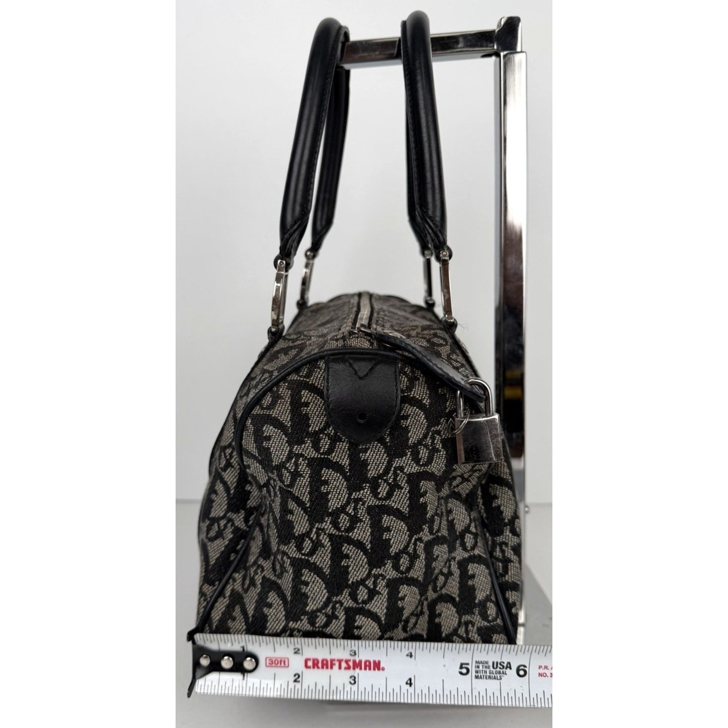 Christian Dior Trotter Boston Small Bag in Black Monogram Canvas 2002 S