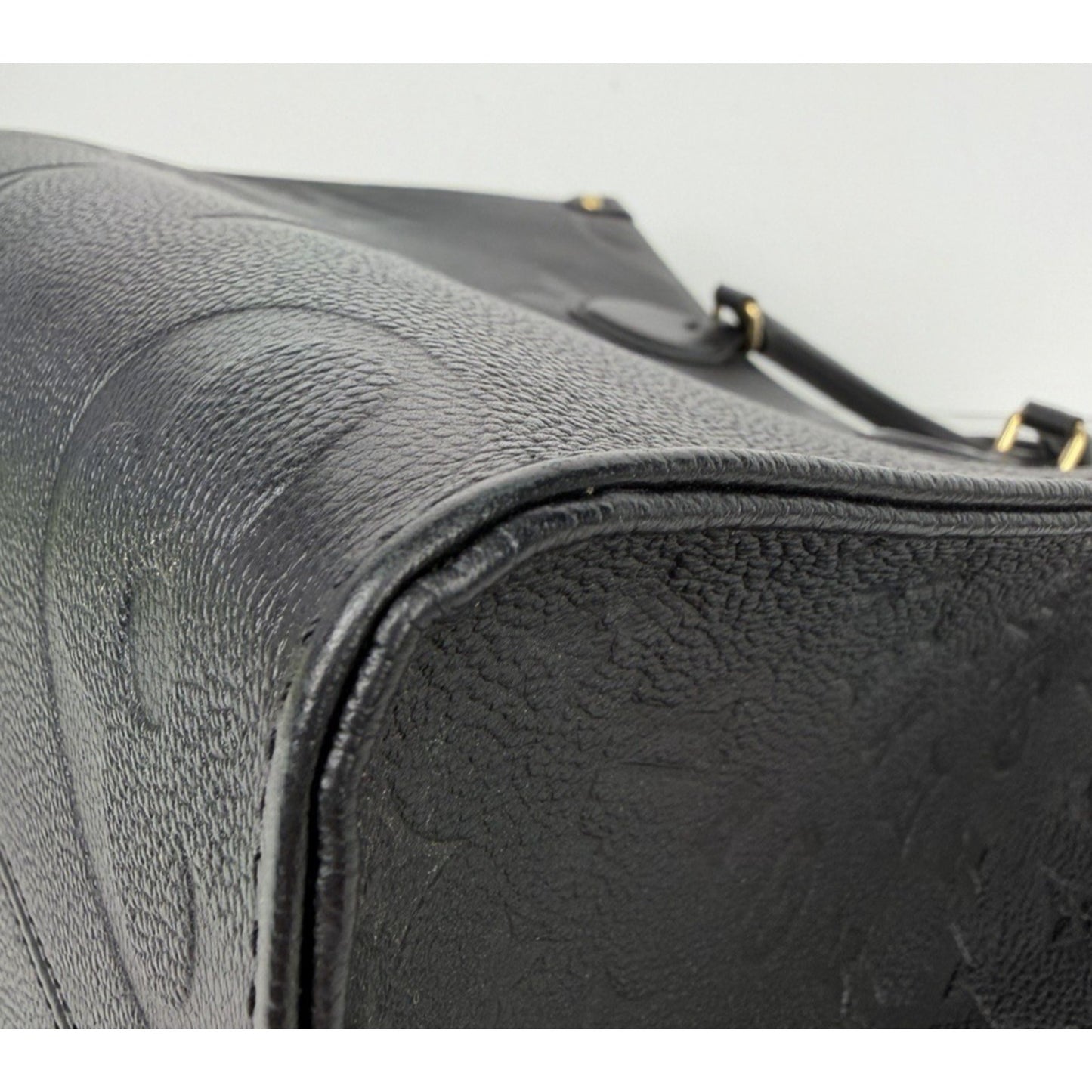 Louis Vuitton OnTheGo MM Tote Bag Black Monogram Empreinte Leather NFC C4