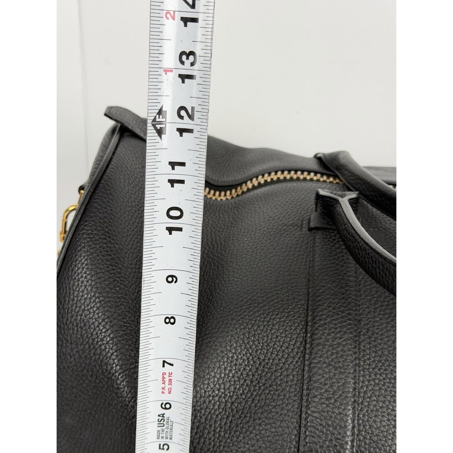 Tom Ford Weekend Black Grained Leather Duffle Bag Unisex&Gold-Tone Hardware